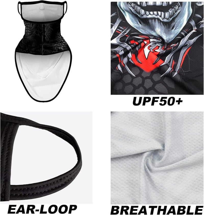 Obacle Bandana Face Mask with Ear Loops Neck Gaiter Face Mask Scarf Face Cover for Men Women - Image 2